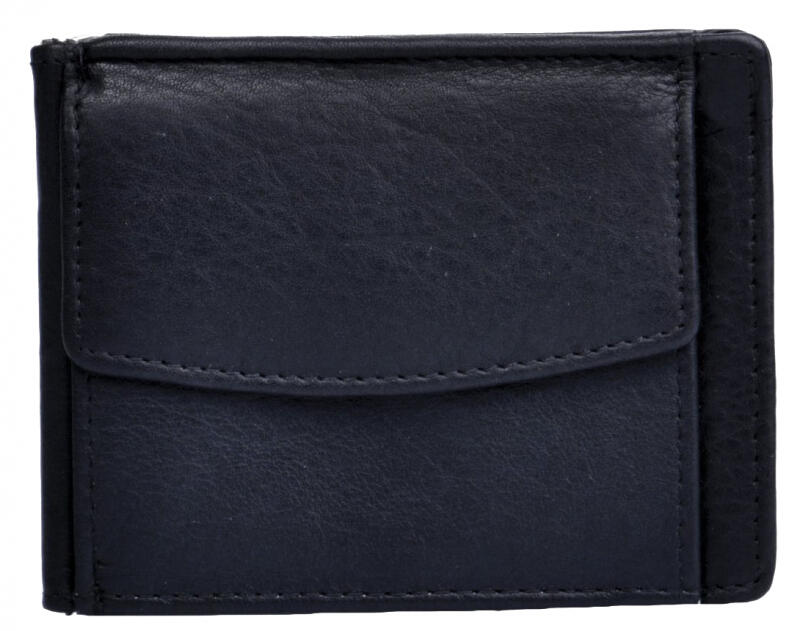 DERNIER - Dernier Scheinklammer mit Münzfach echt Rindleder schwarz Schwarz von DERNIER