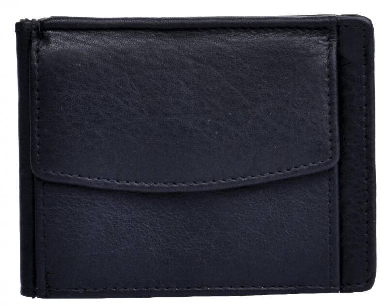 DERNIER - Dernier Scheinklammer mit Münzfach echt Rindleder schwarz Schwarz von DERNIER