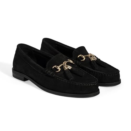 DESA Damen-Schlupfschuhe aus echtem Leder und Wildleder – Stilvolle und bequeme Halbschuhe für den Alltag für Herbst/Winter mit atmungsaktivem Material, flachem Absatz und rundem Zehend | Schwarz - 37 DESA Damen-Schlupfschuhe aus echtem Leder und Wildleder – Stilvolle und bequeme Halbschuhe für den Alltag für Herbst/Winter mit atmungsaktivem Material, flachem Absatz und rundem Zehend | Schwarz - 37 von DESA