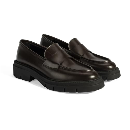 DESA Damen-Schlupfschuhe aus Leder – eleganter Komfort für den Alltag und den Abend, atmungsaktiv und wasserabweisend, knöchellang mit Blockabsatz und elastischen Schnürsenkeln für einfac | Braun - 40 DESA Damen-Schlupfschuhe aus Leder – eleganter Komfort für den Alltag und den Abend, atmungsaktiv und wasserabweisend, knöchellang mit Blockabsatz und elastischen Schnürsenkeln für einfac | Braun - 40 von DESA