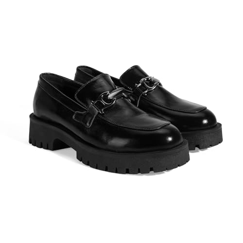 DESA Damen-Slipper aus echtem Leder – Schwarzes Lackleder mit Metallakzenten, bequem und stilvoll für den Alltag und besondere Anlässe | Schwarz - 36 DESA Damen-Slipper aus echtem Leder – Schwarzes Lackleder mit Metallakzenten, bequem und stilvoll für den Alltag und besondere Anlässe | Schwarz - 36 von DESA