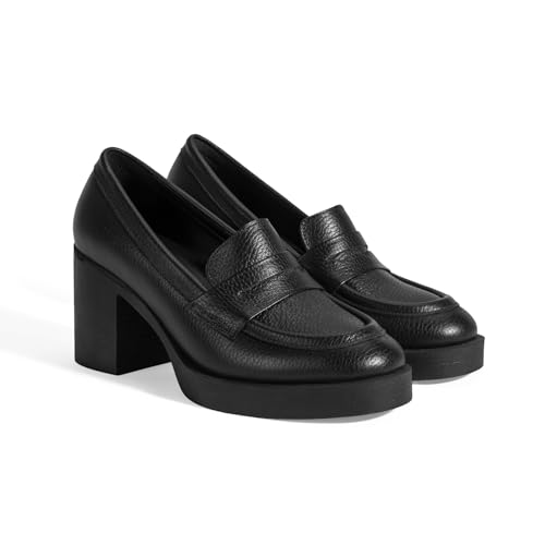 DESA Damen-Schlupfschuhe aus Leder, bequeme Slip-On-Blockabsätze aus echtem Leder, geeignet für den täglichen Gebrauch und besondere Anlässe, Tierdruck, spitze Zehenpartie, regenabweise | Schwarz - 38 DESA Damen-Schlupfschuhe aus Leder, bequeme Slip-On-Blockabsätze aus echtem Leder, geeignet für den täglichen Gebrauch und besondere Anlässe, Tierdruck, spitze Zehenpartie, regenabweise | Schwarz - 38 von DESA