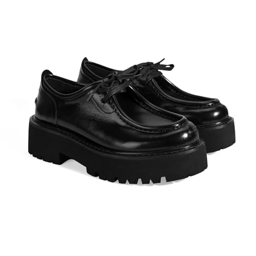 DESA Damen-Slip-Ons aus Leder, Bequeme Wildleder-Alltagsschuhe für einen stilvollen Look – runde Zehenpartie, atmungsaktiv, Schnürdesign, ideal für Herbst/Winter, mittlere Absatzhöhe | Schwarz - 40 DESA Damen-Slip-Ons aus Leder, Bequeme Wildleder-Alltagsschuhe für einen stilvollen Look – runde Zehenpartie, atmungsaktiv, Schnürdesign, ideal für Herbst/Winter, mittlere Absatzhöhe | Schwarz - 40 von DESA