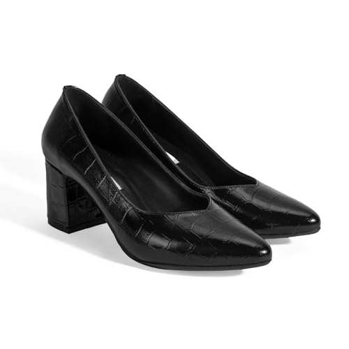 DESA Damen Echtleder Slipper, Elegante Alltagsschuhe mit Blockabsatz, Herbst-Winter-Komfort für regnerisches Wetter, Stylischer Animal-Print, Atmungsaktives Rundzehen-Design | Schwarz - 40 DESA Damen Echtleder Slipper, Elegante Alltagsschuhe mit Blockabsatz, Herbst-Winter-Komfort für regnerisches Wetter, Stylischer Animal-Print, Atmungsaktives Rundzehen-Design | Schwarz - 40 von DESA