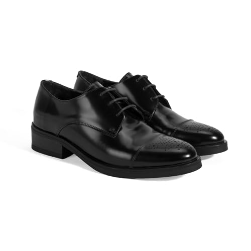 DESA Damen-Slip-Ons aus echtem Leder – Elegante und Bequeme Freizeitschuhe mit niedrigem Absatz für den Alltag und besondere Anlässe | Schwarz - 40 von DESA
