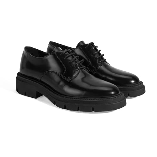 DESA Damen-Slip-Ons, Alltagsschuhe aus echtem Leder, Elegante runde Zehenpartie, vielseitige Herbst-/Winterkleidung, bequemer Flacher Absatz, atmungsaktives Kunstlederfutter | Schwarz - 40 DESA Damen-Slip-Ons, Alltagsschuhe aus echtem Leder, Elegante runde Zehenpartie, vielseitige Herbst-/Winterkleidung, bequemer Flacher Absatz, atmungsaktives Kunstlederfutter | Schwarz - 40 von DESA