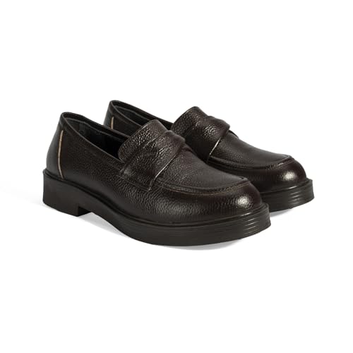 DESA Damen-Slipper aus echtem Leder – stylischer schwarzer Loafer für alltäglichen Komfort mit strukturierter Sohle für regnerisches Wetter, knöchelhoch | Braun - 39 DESA Damen-Slipper aus echtem Leder – stylischer schwarzer Loafer für alltäglichen Komfort mit strukturierter Sohle für regnerisches Wetter, knöchelhoch | Braun - 39 von DESA