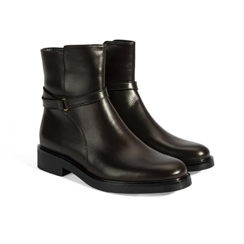 DESA Damen-Lederstiefel – Echtes Leder, stilvolles und bequemes Schuhwerk, perfekt für den Alltag und besondere Anlässe, strapazierfähige Sohle für regnerische und winterliche Wetterbedin | Braun - 36 von DESA
