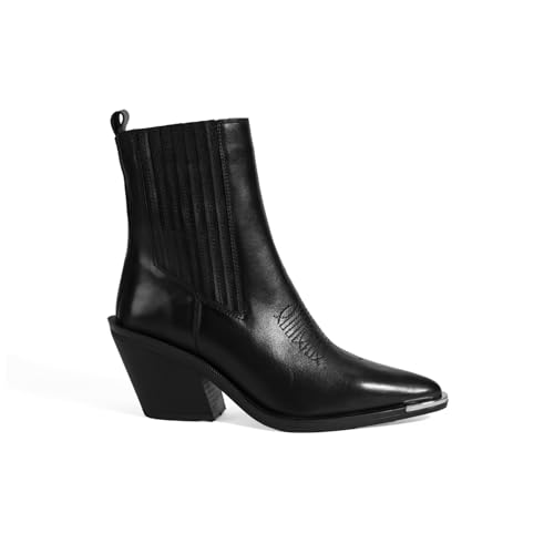 DESA Damenstiefel aus echtem Leder – Stylische Stiefeletten für Herbst/Winter – Zum Hineinschlüpfen, runde Zehenpartie, Blockabsatz, regenfest, Außenseite und Futter aus Leder | Schwarz - 36 DESA Damenstiefel aus echtem Leder – Stylische Stiefeletten für Herbst/Winter – Zum Hineinschlüpfen, runde Zehenpartie, Blockabsatz, regenfest, Außenseite und Futter aus Leder | Schwarz - 36 von DESA