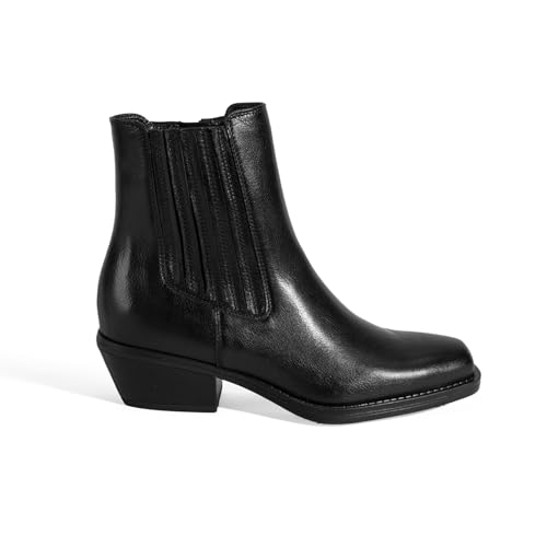 DESA Damen Stiefeletten aus Echtleder - Stylisch und bequem für den Alltag, Winterfest mit strapazierfähiger Profilsohle | Schwarz - 37 DESA Damen Stiefeletten aus Echtleder - Stylisch und bequem für den Alltag, Winterfest mit strapazierfähiger Profilsohle | Schwarz - 37 von DESA