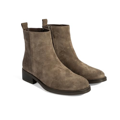 DESA Damenstiefel aus Wildleder mit Reißverschluss – Stilvoll und bequem für den Alltag und besondere Anlässe – Hochwertige, strapazierfähige Sohle und atmungsaktives Lederfutter, Herbst/ | Braun - 37 von DESA