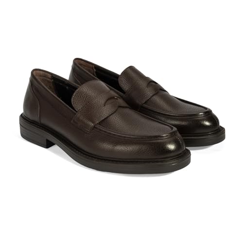 DESA Herren Echtleder Slipper, Niedriger Absatz, Atmungsaktiv, Herbst/Winter Freizeitschuhe für Herren, Flache Sohle, Runde Zehen Mokassins | Braun - 41 DESA Herren Echtleder Slipper, Niedriger Absatz, Atmungsaktiv, Herbst/Winter Freizeitschuhe für Herren, Flache Sohle, Runde Zehen Mokassins | Braun - 41 von DESA