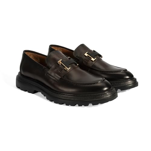 DESA Herren-Slipper aus echtem Leder – Stilvolle schwarze Loafer mit Schnalle für den Alltag und besondere Anlässe, bequemes Lederfutter und Obermaterial aus Wildleder, ideal für Herbst u | Braun - 43 DESA Herren-Slipper aus echtem Leder – Stilvolle schwarze Loafer mit Schnalle für den Alltag und besondere Anlässe, bequemes Lederfutter und Obermaterial aus Wildleder, ideal für Herbst u | Braun - 43 von DESA