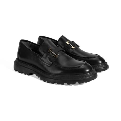 DESA Herren-Slipper aus echtem Leder – Stilvolle schwarze Loafer mit Schnalle für den Alltag und besondere Anlässe, bequemes Lederfutter und Obermaterial aus Wildleder, ideal für Herbst | Schwarz - 41 DESA Herren-Slipper aus echtem Leder – Stilvolle schwarze Loafer mit Schnalle für den Alltag und besondere Anlässe, bequemes Lederfutter und Obermaterial aus Wildleder, ideal für Herbst | Schwarz - 41 von DESA