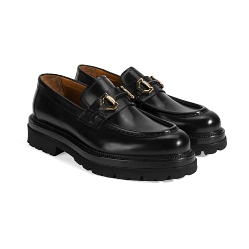 DESA Herren-Slipper, lässige Loafer aus echtem Leder, antikes Design für den Alltag und besondere Anlässe, atmungsaktiv mit 3,5 cm flachem Absatz, Herbst-/Winter-Basics, runder Zehenber | Schwarz - 45 DESA Herren-Slipper, lässige Loafer aus echtem Leder, antikes Design für den Alltag und besondere Anlässe, atmungsaktiv mit 3,5 cm flachem Absatz, Herbst-/Winter-Basics, runder Zehenber | Schwarz - 45 von DESA