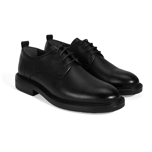 DESA Lässige Derby-Schuhe aus echtem Leder für Herren Schwarze Schnürschuhe, bequem und stilvoll für Alltag und Veranstaltungen, atmungsaktiv mit Lederfutter | Schwarz - 40 DESA Lässige Derby-Schuhe aus echtem Leder für Herren Schwarze Schnürschuhe, bequem und stilvoll für Alltag und Veranstaltungen, atmungsaktiv mit Lederfutter | Schwarz - 40 von DESA