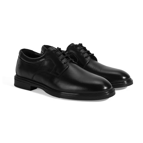 DESA Herren-Lederschuhe, klassisch, echtes Leder, schwarz, lässig, mit Schnürung, runde Zehenpartie, bequem für den Alltag und formelle Anlässe, Herbst-/Wintermode, 3,5 cm flacher Absat | Schwarz - 40 DESA Herren-Lederschuhe, klassisch, echtes Leder, schwarz, lässig, mit Schnürung, runde Zehenpartie, bequem für den Alltag und formelle Anlässe, Herbst-/Wintermode, 3,5 cm flacher Absat | Schwarz - 40 von DESA