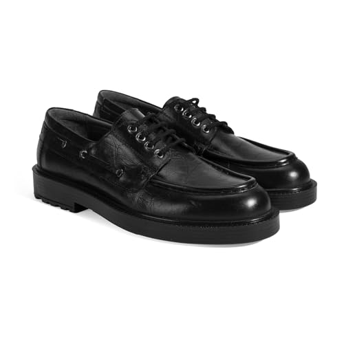 DESA Herren Casual Schnürschuhe Echtleder Braun Schnürer Bequem für den Alltag und besondere Anlässe Runde Zehenpartie Flache Sohle | Schwarz - 41 DESA Herren Casual Schnürschuhe Echtleder Braun Schnürer Bequem für den Alltag und besondere Anlässe Runde Zehenpartie Flache Sohle | Schwarz - 41 von DESA