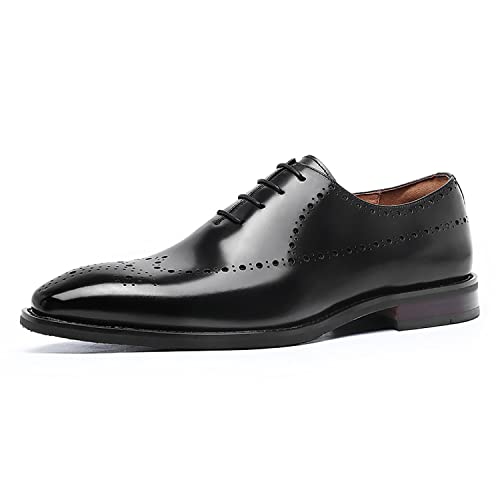 DESAI Herren Businessschuhe Brogue-Schuhe Formelle Italienische Hochzeit Derby Oxfords Schnürhalbschuhe, Schwarz, 38 EU von DESAI