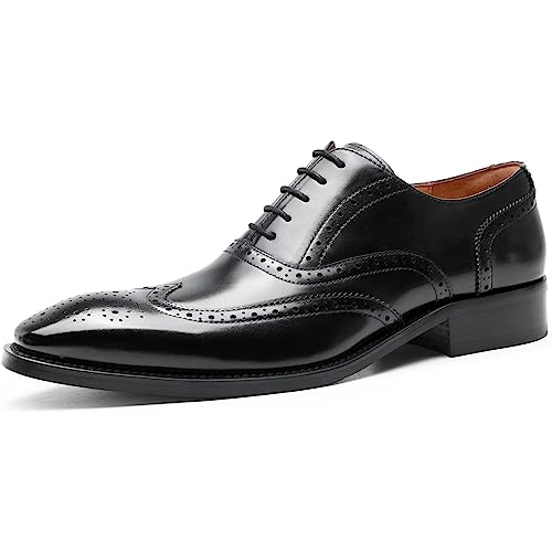 DESAI Business Herren Oxfords Brogues Schnürhalbschuhe, Schwarz, 41 EU von DESAI