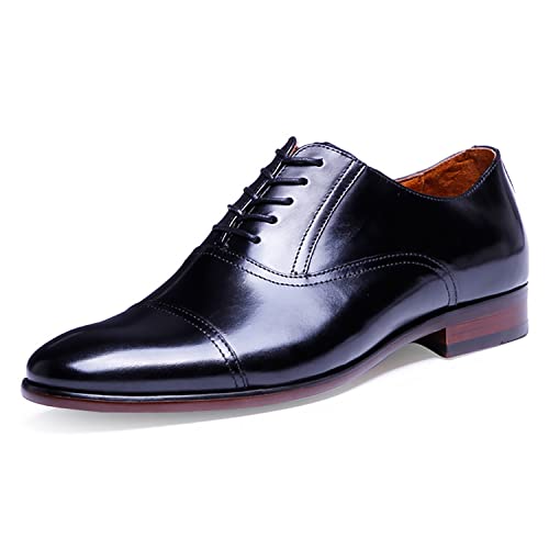 DESAI Herren Derby Schnürhalbschuhe Elegant Klassischer Brogue-Stil Hochzeit Leder Schuhe Abendschuhe, Schwarz, 42 EU von DESAI