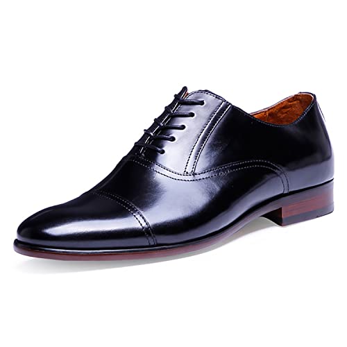 DESAI Herren Derby Schnürhalbschuhe Elegant Klassischer Brogue-Stil Hochzeit Leder Schuhe Abendschuhe, Schwarz, 44 EU von DESAI