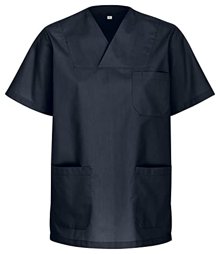 DESERMO Kasack Berufsbekleidung Unisex | Kasacks Damen Pflege aus hochwertiger Baumwollmischung in 10 Farben | Kasack Herren mit 3 praktischen Taschen & Stifthalter | Waschbar 90° & autoklavierbar von DESERMO