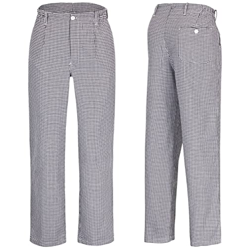 DESERMO Premium Kochhose Herren aus 100% Baumwolle | Bequeme Kochhose Damen mit 3 Taschen & Reißverschluss | Arbeitshose Unisex | Hochwertige Bäckerhose mit einem Stoffgewicht: 240g/m² von DESERMO