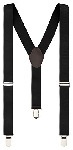 DESERMO Herren Y-Style Träger – elastisch, verstellbar mit 4 extra starken Metallclips, 3 cm breit, Schwarz von DESERMO