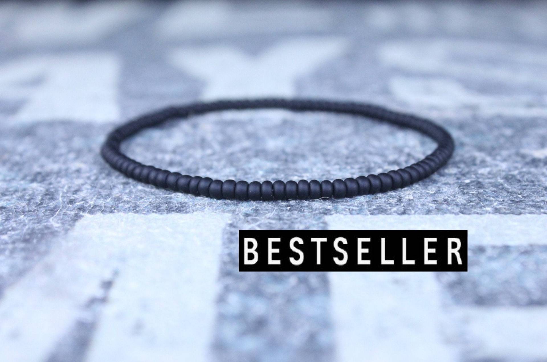 Herren Minimalist Perlen Armband, Schwarzes Armband Für Männer von DESERTDUSTMEN