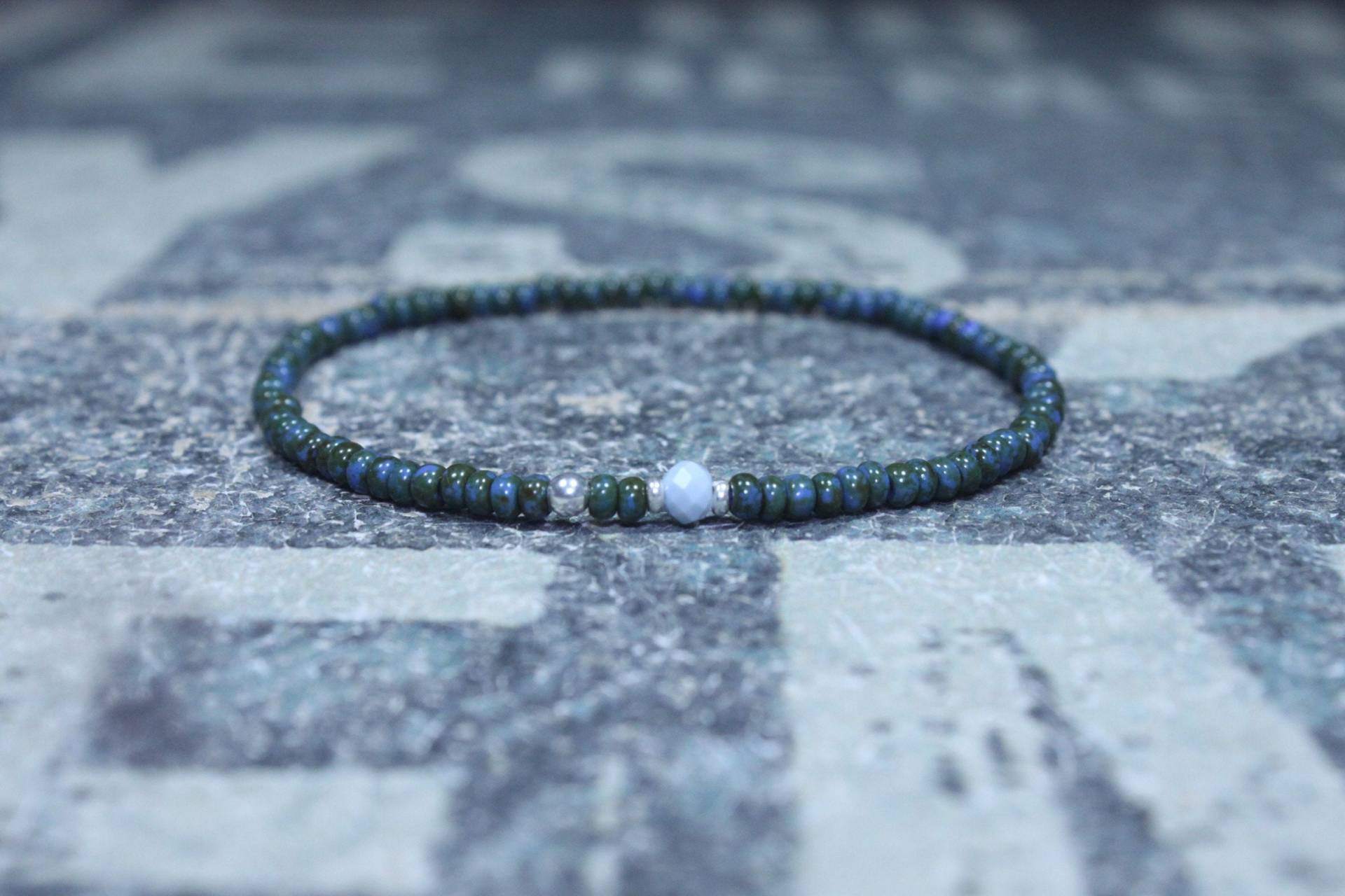 Opal Armband, Blauer Opal, Herren Schmuck, Boho Minimalist Geschenk, Freund Geschenk Für Männer von DESERTDUSTMEN