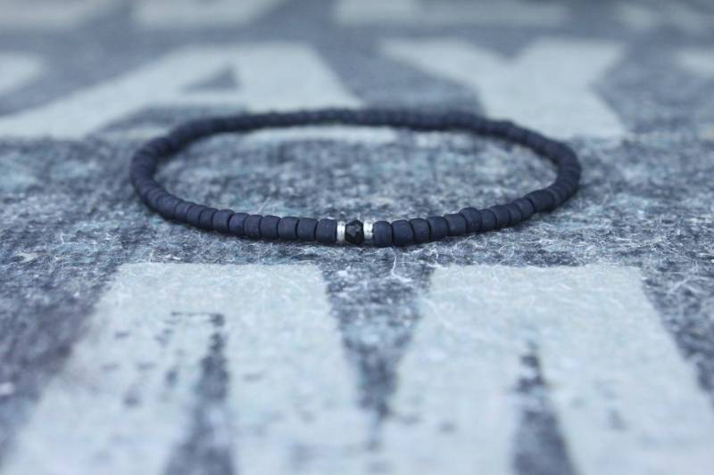Schwarz Spinell Armband Für Ihn Mann Schmuck Geschenk Freund von DESERTDUSTMEN