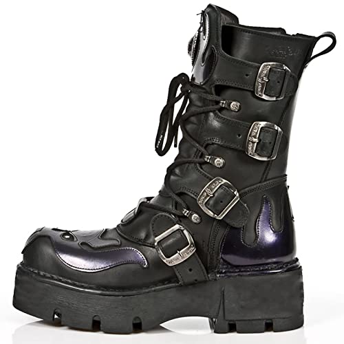 DESHVA Klassische Einfarbig Damen Stiefel Blockabsatz Lässige Reisestiefel (absatzhöhe 4cm),Lila,43 EU von DESHVA