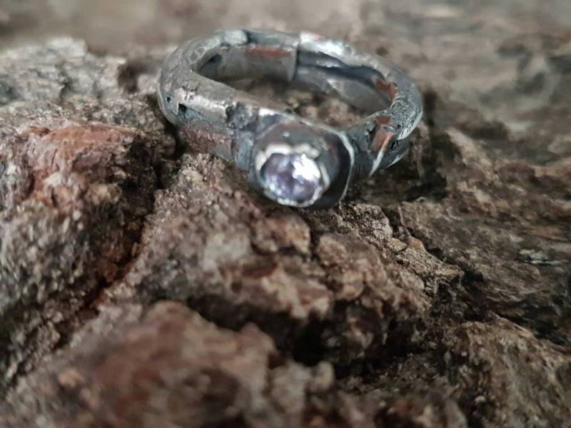 Aquamarin Ring/März Geburtsstein Echter Kristall Feines Sterling Silber Kurioser Primitiver Handgemachter Kunst Schmuck von DESIGNSbyMZSENCEVIK