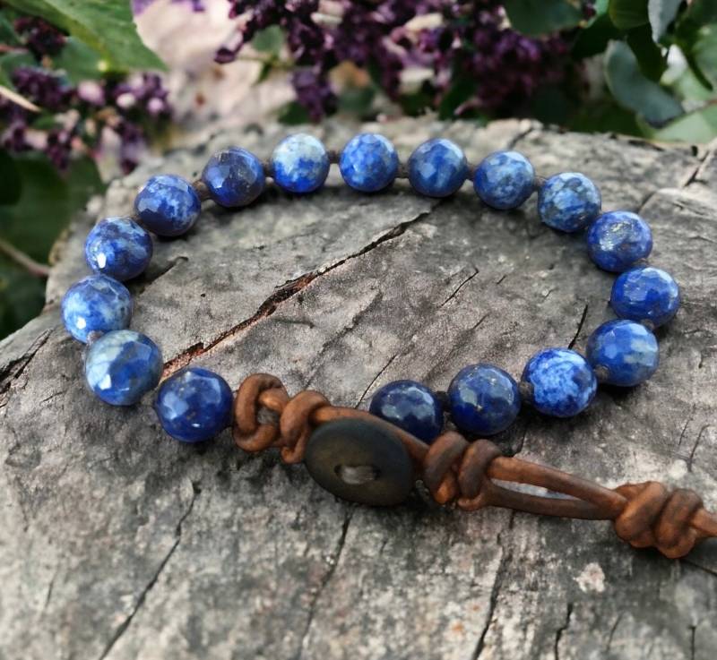 Lapis Lazuli Leder Perlen Armband von DESIGNbyANCE