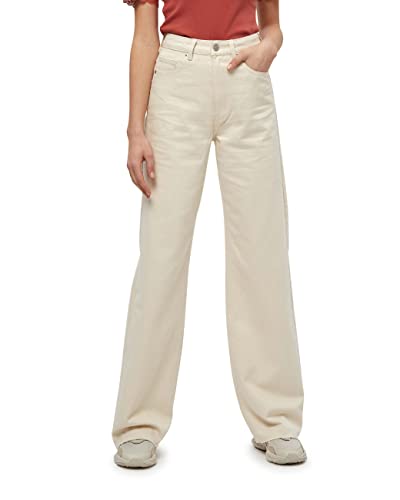 DESIRES Damen Koral Jeans mit Weitem Bein Weiß 34 von Desires