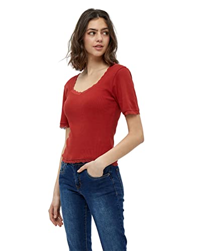 Desires ,Women's ,Dareen GOTS Lace Trim Top, 0876 BURNT RED ,S von Desires