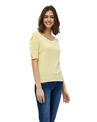 Desires ,Women's ,Geisha Rib Ruffle Blouse, 6040 PALE YELLOW ,M von Desires