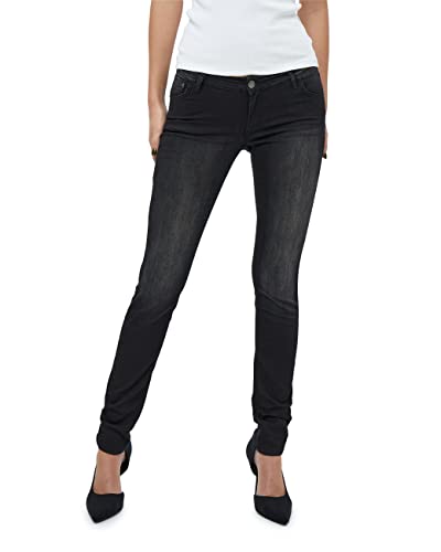 Desires Lola Low Power Damen Jeans Größe 31 | Schwarze Jeans Damen | Enge Low Waist Jeans Damen | Damen Hosen Mit Niedriger Taille von Desires