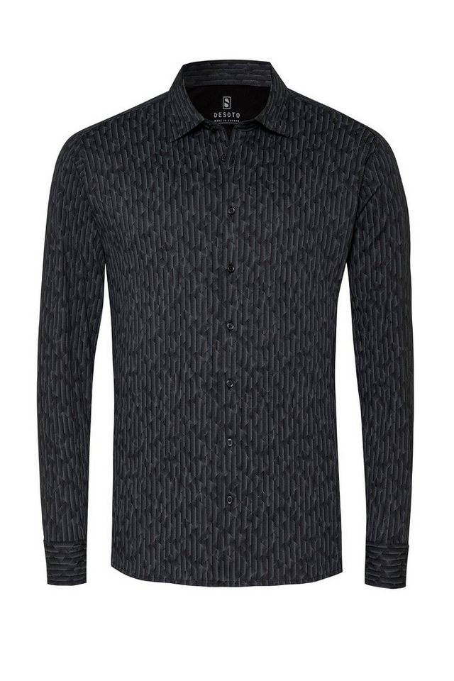 DESOTO Langarmhemd Slim-Fit Hemd mit Print - Slim Fit von DESOTO