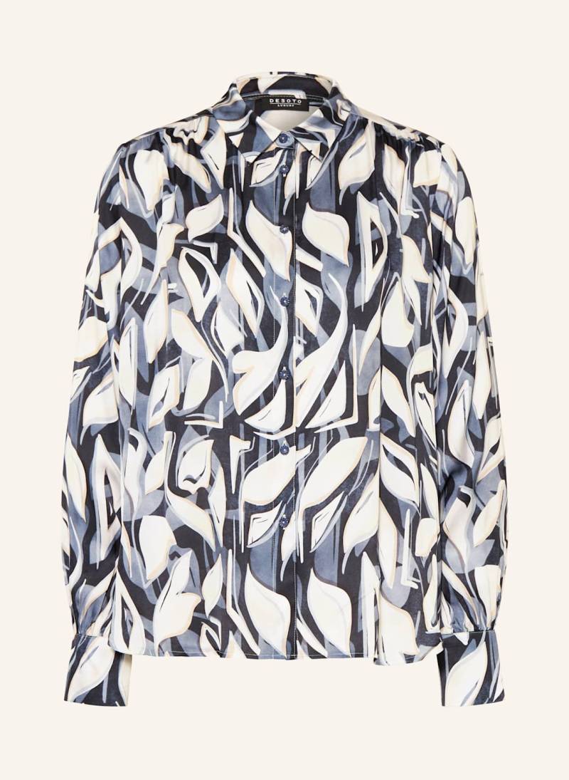Desoto Hemdbluse Lena Aus Satin blau von DESOTO