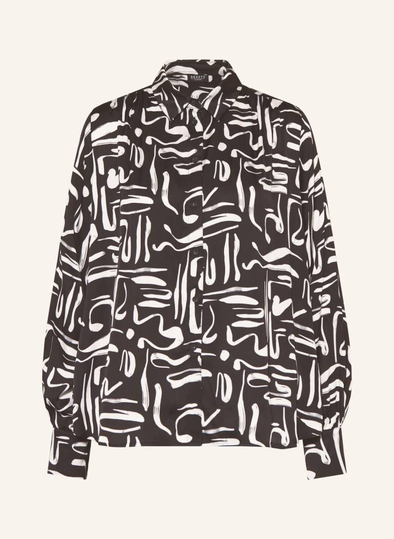 Desoto Hemdbluse Lena Aus Satin schwarz von DESOTO