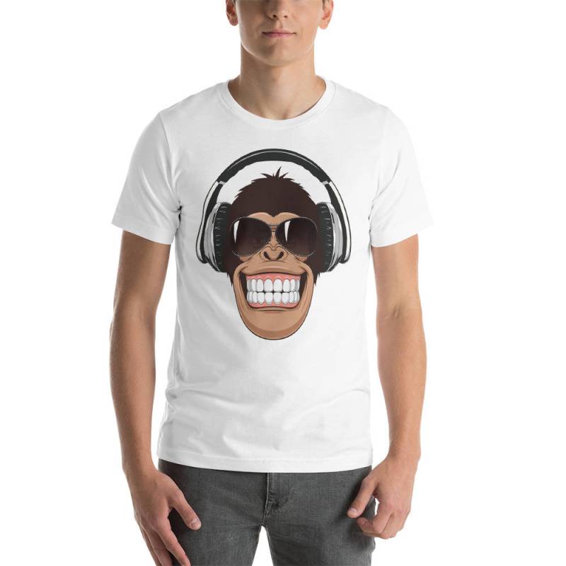 Dj-Gorilla Songs Mit Sonnenbrille Kurzarm Unisex T-Shirt von DESTENYByAngel