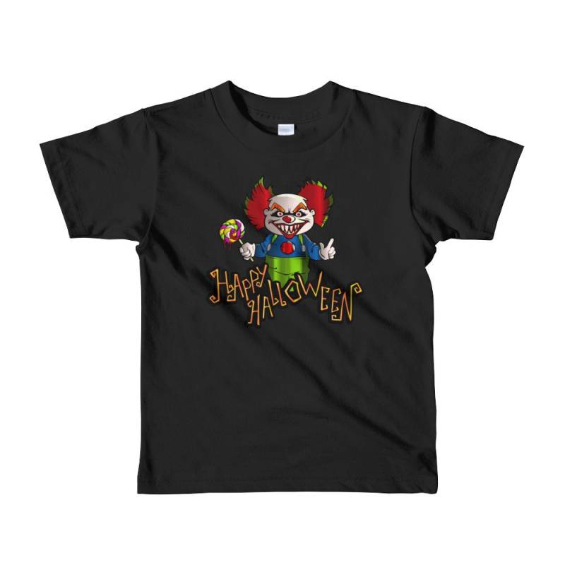 Happy Halloween Lustige Böser Clown Essen Lollipop Candy Kurze Ärmel Kinder T-Shirt von DESTENYByAngel