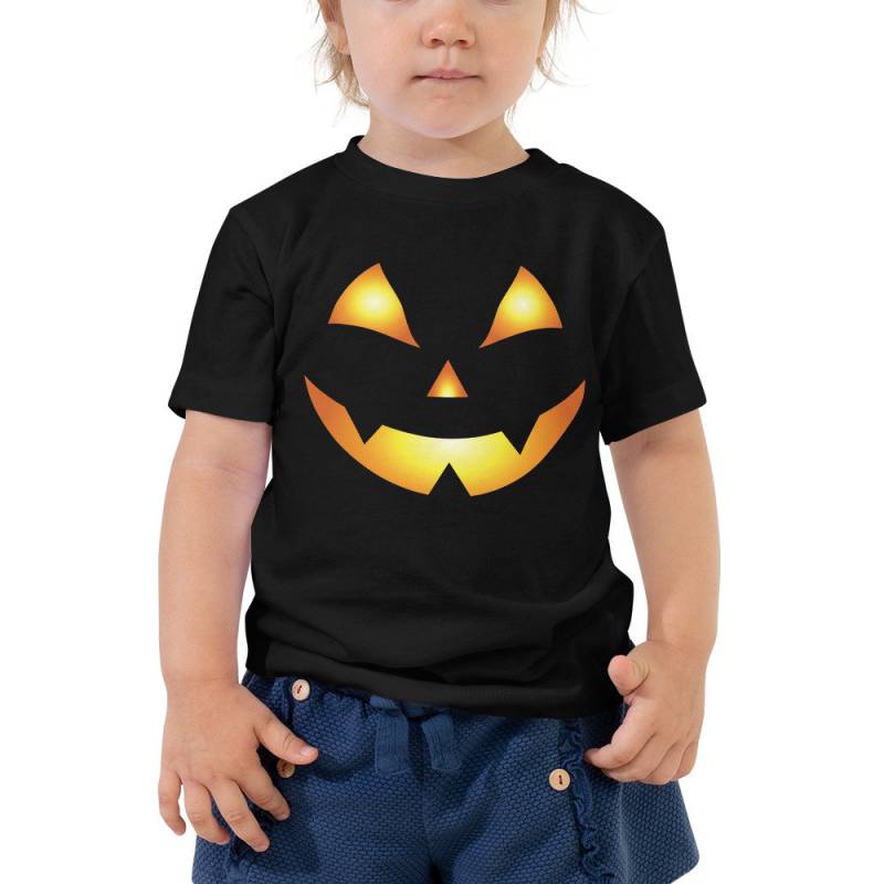 Jack-O-Laterne Gesicht Halloween Kostüm Kleinkind Kurzarm T-Shirt von DESTENYByAngel