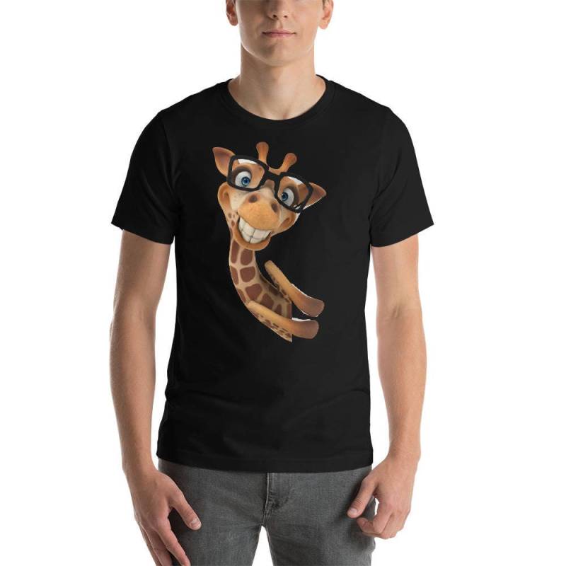 Lustige Giraffe Mit Brille Geschenk Unisex-Kurzarm-T-Shirt von DESTENYByAngel