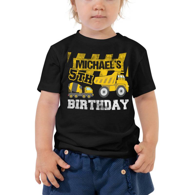 Michaels 5. Geburtstag Crew Bau Partei Kleinkind Short Sleeve T-Shirt von DESTENYByAngel