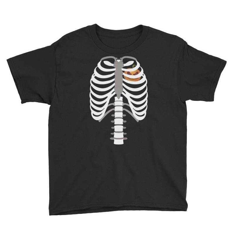 Skelett Kürbis Herz Halloween Kostüm Jugend T-Shirt von DESTENYByAngel