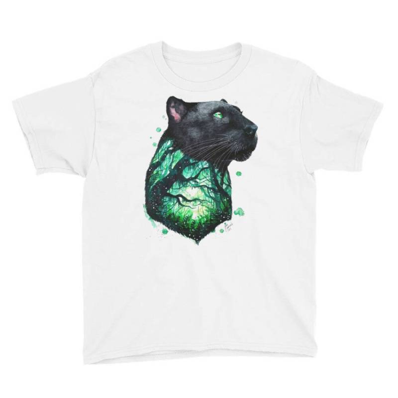 Wilde Wald Panther Jugend Kurzarm T-Shirt von DESTENYByAngel