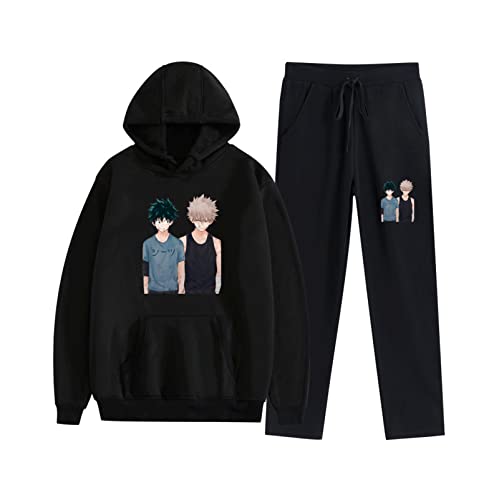 DETE My Hero Academia Hoodies Für Männer Und Frauen Lustige 3D-Druck Todoroki Shoto Hooded Hosen Set Sweatshirt Personalisierte Pullover Trainingsanzug Sweat Top Bottoms Anzug-color01||XL von DETE